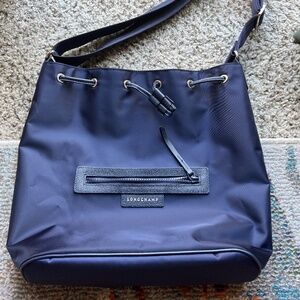 NWOT Longchamp Neo Bucket Nylon Bag Crossbody Navy